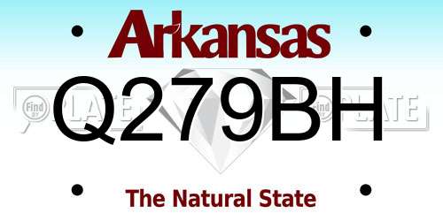 Q279BH Arkansas License Plate
