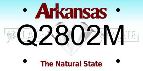 Q2802M Arkansas License Plate