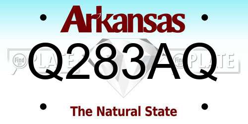 Q283AQ Arkansas License Plate
