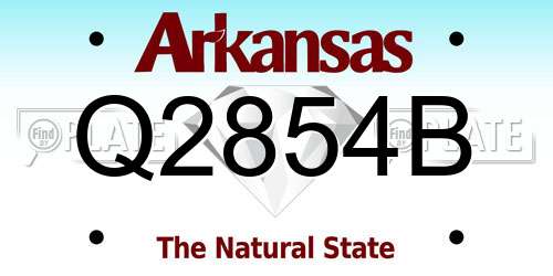 Q2854B Arkansas License Plate