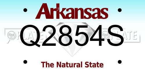 Q2854S Arkansas License Plate