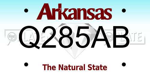 Q285AB Arkansas License Plate