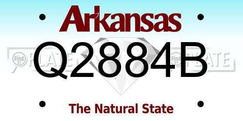 Q2884B Arkansas License Plate