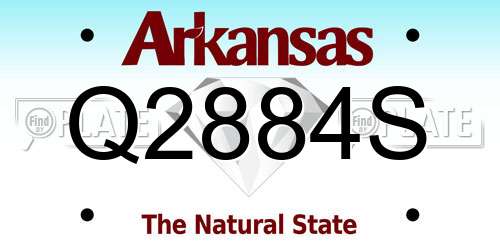 Q2884S Arkansas License Plate