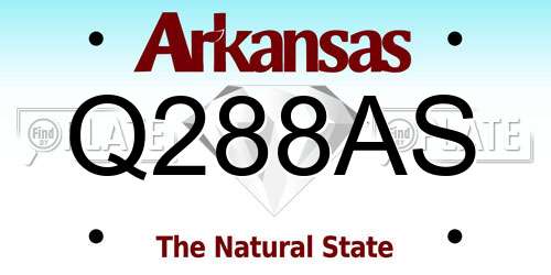 Q288AS Arkansas License Plate