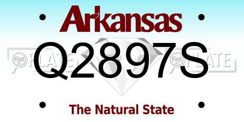 Q2897S Arkansas License Plate