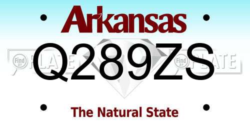 Q289ZS Arkansas License Plate