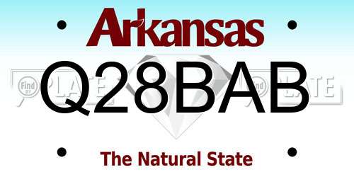 Q28BAB Arkansas License Plate