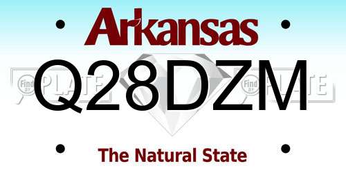 Q28DZM Arkansas License Plate