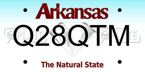Q28QTM Arkansas License Plate