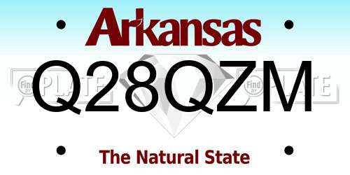 Q28QZM Arkansas License Plate