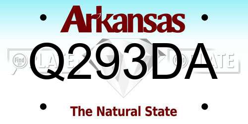 Q293DA Arkansas License Plate