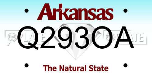 Q293OA Arkansas License Plate