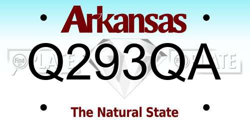 Q293QA Arkansas License Plate