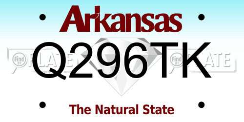 Q296TK Arkansas License Plate