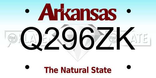 Q296ZK Arkansas License Plate
