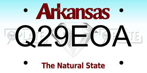 Q29EOA Arkansas License Plate
