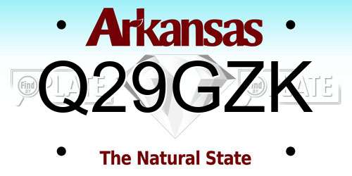 Q29GZK Arkansas License Plate
