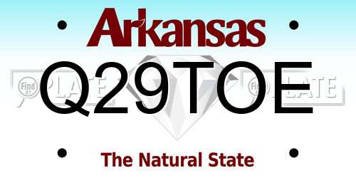 Q29TOE Arkansas License Plate