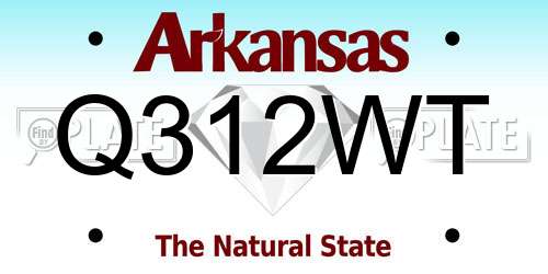 Q312WT Arkansas License Plate