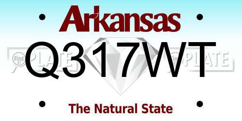 Q317WT Arkansas License Plate