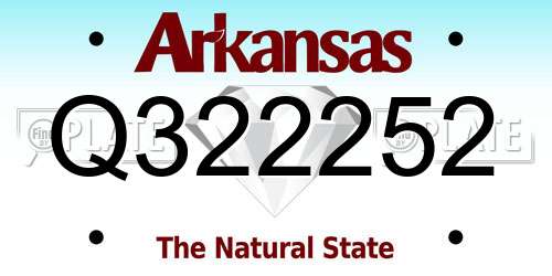 Q322252 Arkansas License Plate