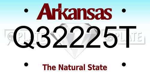 Q32225T Arkansas License Plate