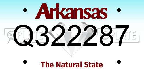 Q322287 Arkansas License Plate