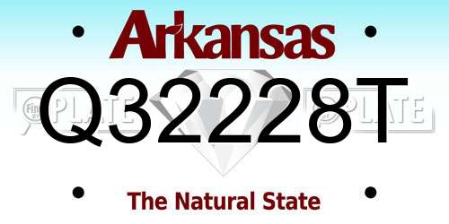 Q32228T Arkansas License Plate