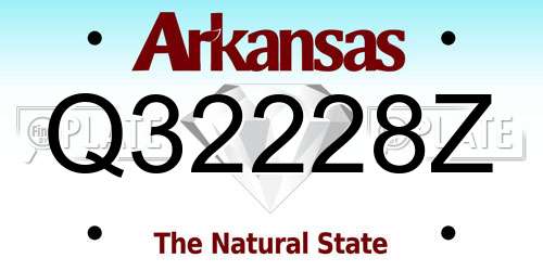 Q32228Z Arkansas License Plate