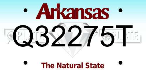 Q32275T Arkansas License Plate