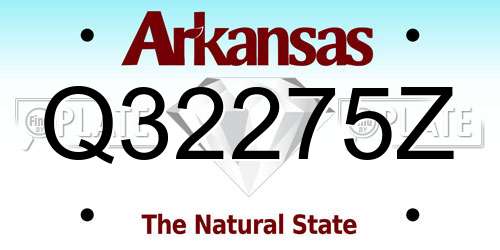 Q32275Z Arkansas License Plate