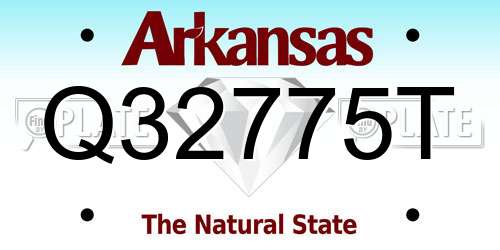 Q32775T Arkansas License Plate