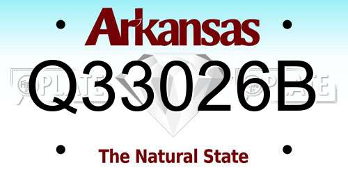 Q33026B Arkansas License Plate