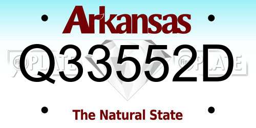 Q33552D Arkansas License Plate