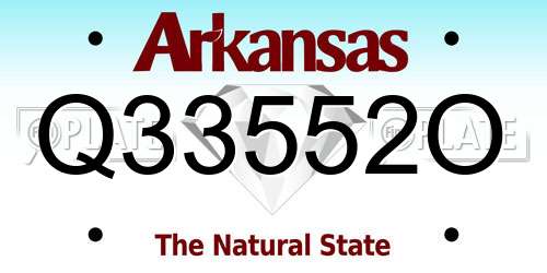 Q33552O Arkansas License Plate