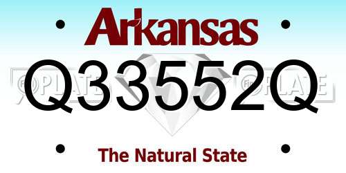 Q33552Q Arkansas License Plate
