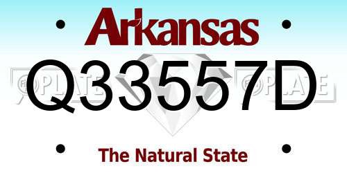 Q33557D Arkansas License Plate