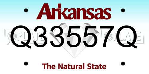 Q33557Q Arkansas License Plate