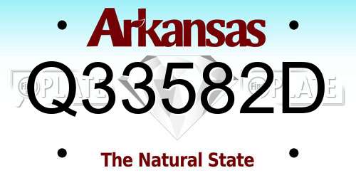 Q33582D Arkansas License Plate