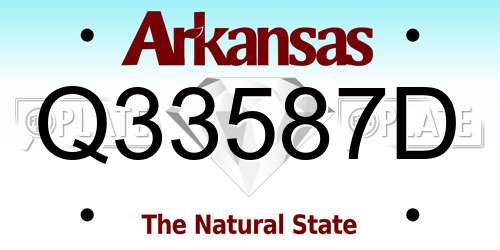 Q33587D Arkansas License Plate