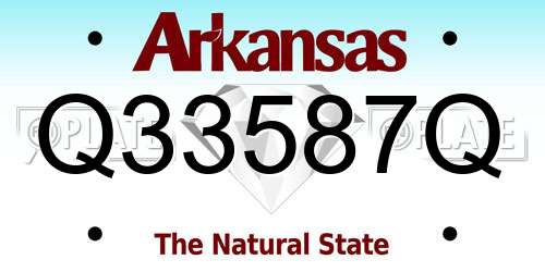 Q33587Q Arkansas License Plate