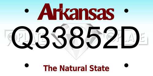 Q33852D Arkansas License Plate