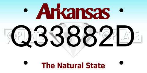 Q33882D Arkansas License Plate