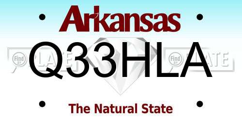 Q33HLA Arkansas License Plate