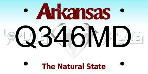Q346MD Arkansas License Plate