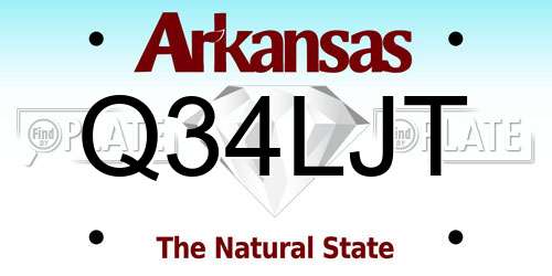 Q34LJT Arkansas License Plate