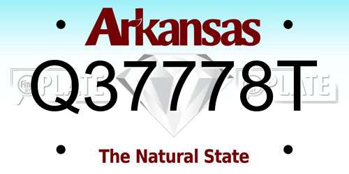 Q37778T Arkansas License Plate