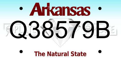 Q38579B Arkansas License Plate