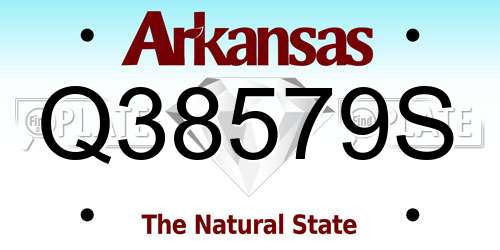 Q38579S Arkansas License Plate